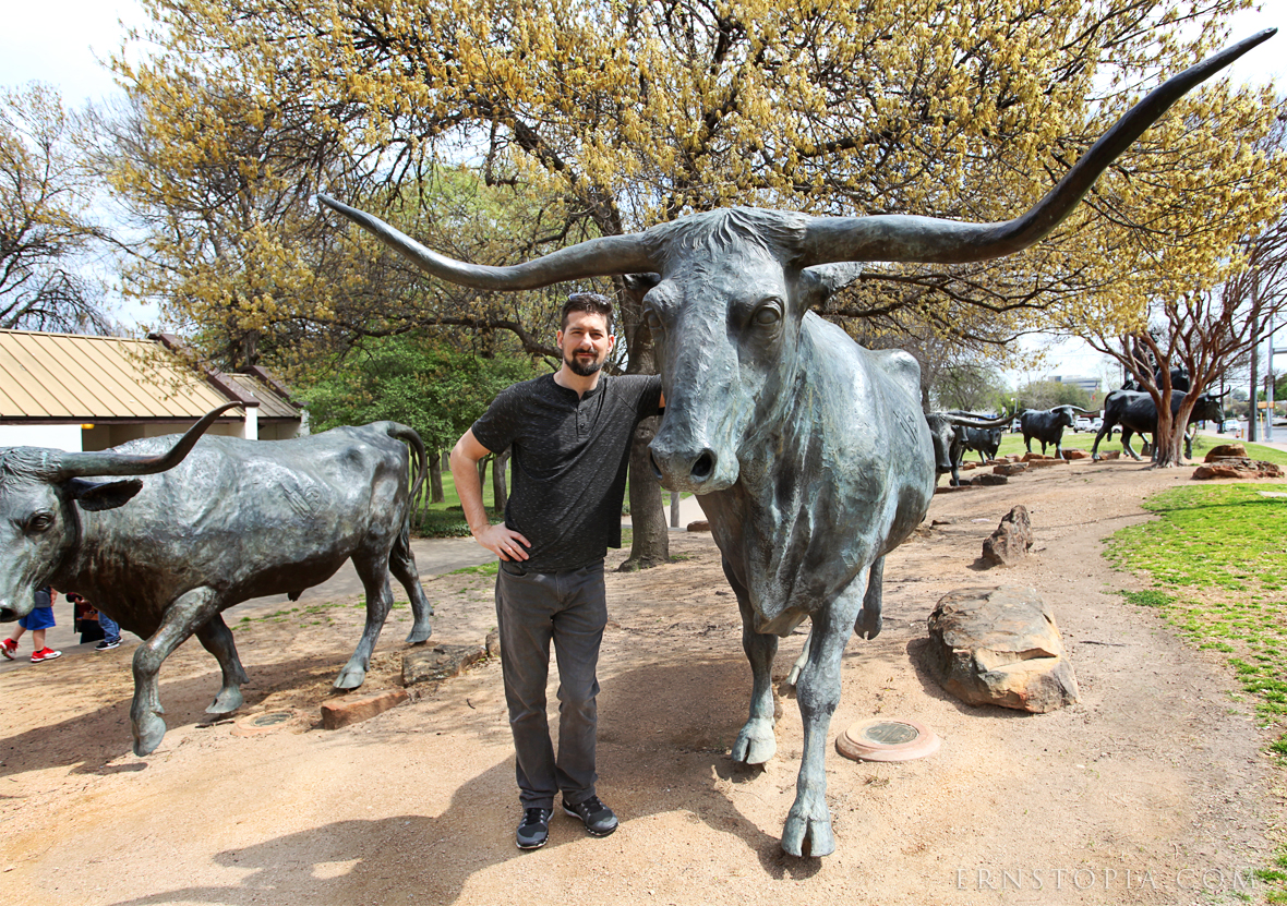  Our trip to Waco, Texas included a stop to see the “Branding the Brazos” sculptures next to the suspension bridge. 