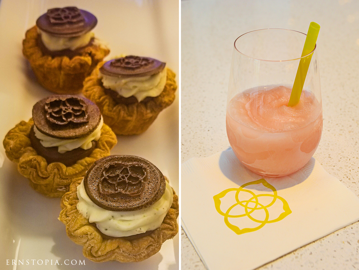 Froze and dessert at Sips and Sweets at Kendra Scott flagship store in Austin.