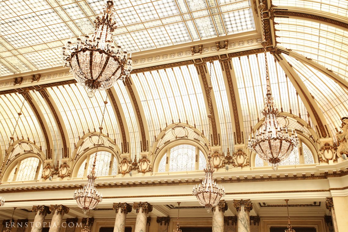 The Garden Court at the Palace Hotel: a conservatory-like setting, fancy chandeliers, pillars and ornate carvings...pure opulence everywhere you look.