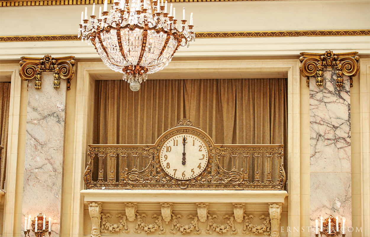 Fancy clock at the Palace Hotel