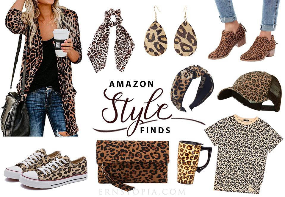 Stylish leopard print tops and fashion accessories you can order on Amazon