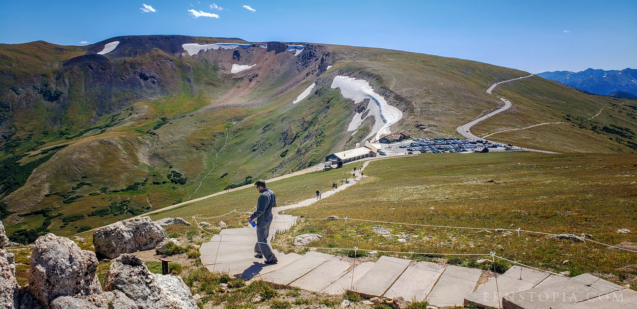 Walking down the Alpine Ridge Trail in Rocky Mountain National Park