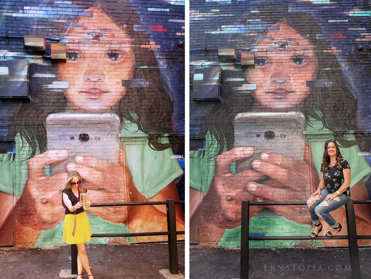 Girl on Cell Phone Denver Mural