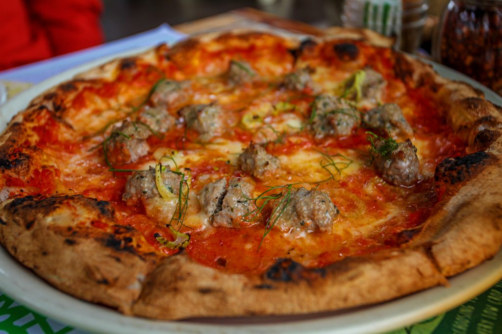 Sausage and Fennel Pizza at Flora Farms