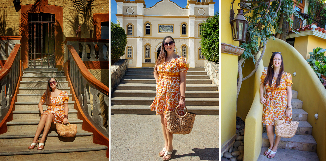 Yellow floral dress