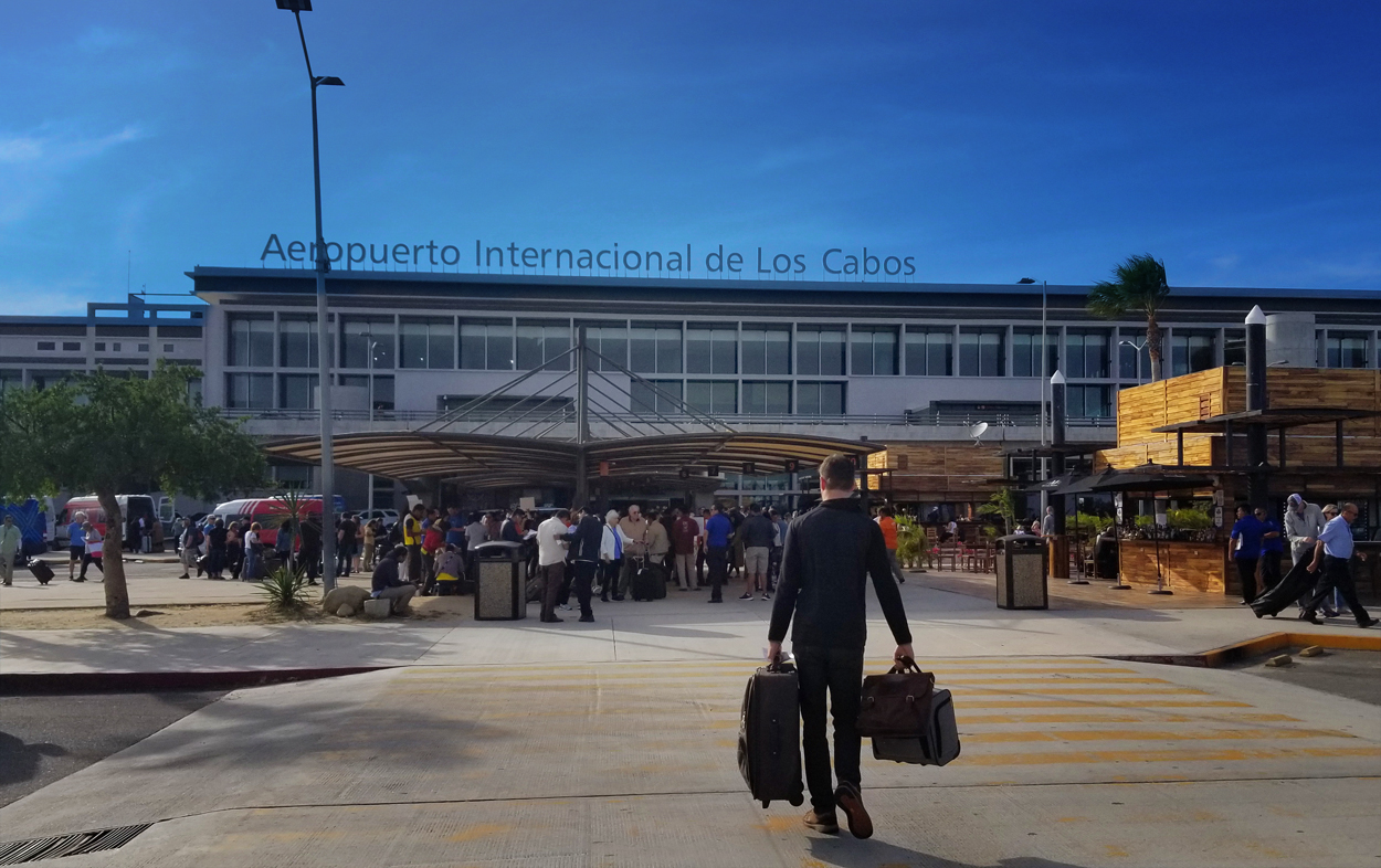 Arriving at the airport in Cabo