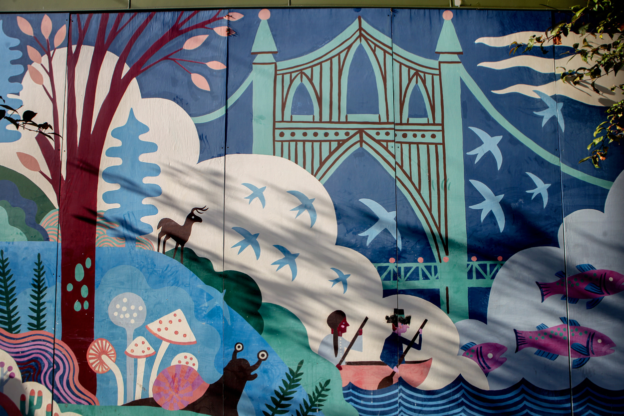 st johns bridge mural in Portland Oregon