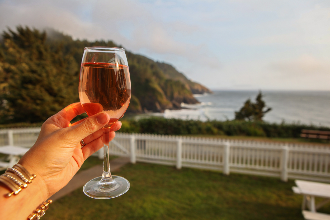 A glass of rose was a wonderful way to start our stay at the Heceta Lighthouse B&B