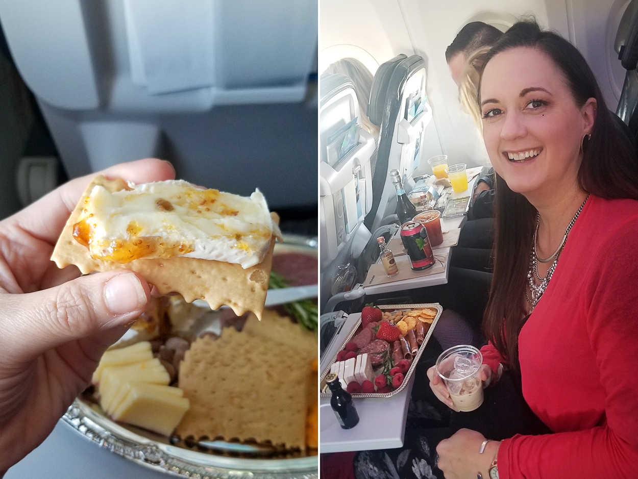 Charcuterie plate at 35,000 feet