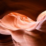 Colorful sandstone walls of Antelope canyon