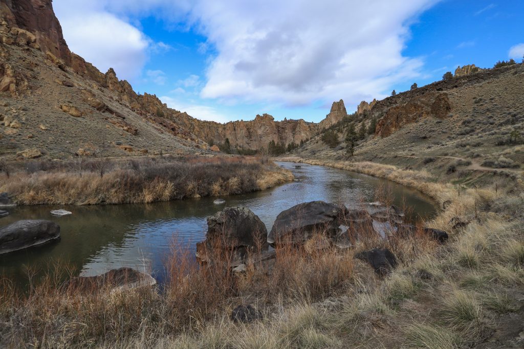 Views of the Crooked River from a hike at Smith Rock State Park.