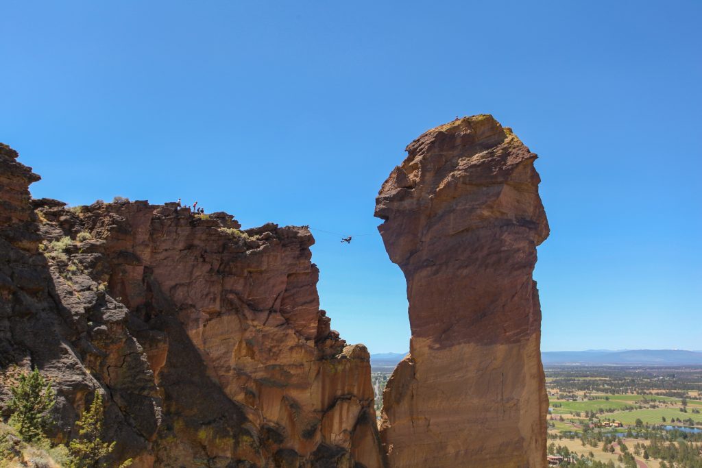Rock Climbers on Monkey Face at Smith Rock